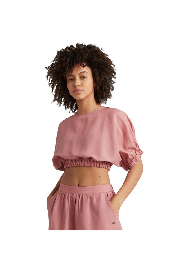 Podkoszulek damskie O'Neill Tidda Woven Top. Kolor: różowy. Materiał: materiał, wiskoza