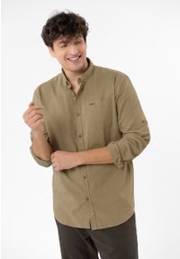 Volcano - Koszula lniana z wiskozą K-VINCES. Materiał: wiskoza, len. Długość rękawa: długi rękaw. Długość: długie. Sezon: lato #1