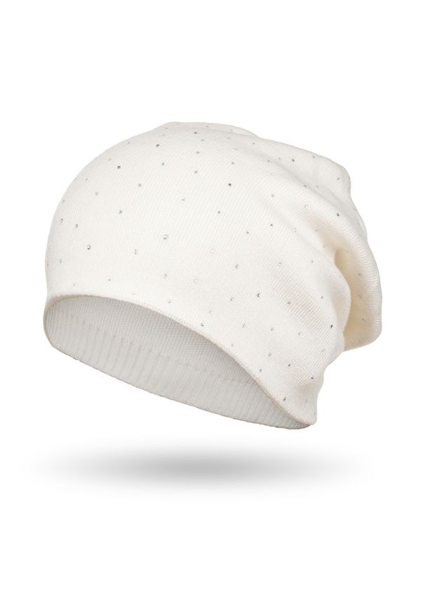 Czapka damska Peterson PTN HAT-05 biała. Kolor: biały. Materiał: materiał. Wzór: aplikacja. Sezon: zima. Styl: klasyczny, elegancki