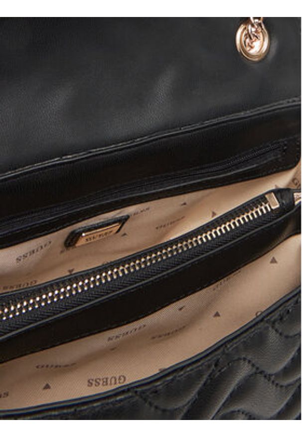 Guess Torebka Melisandra HWQG96 53210 Czarny. Kolor: czarny. Materiał: skórzane