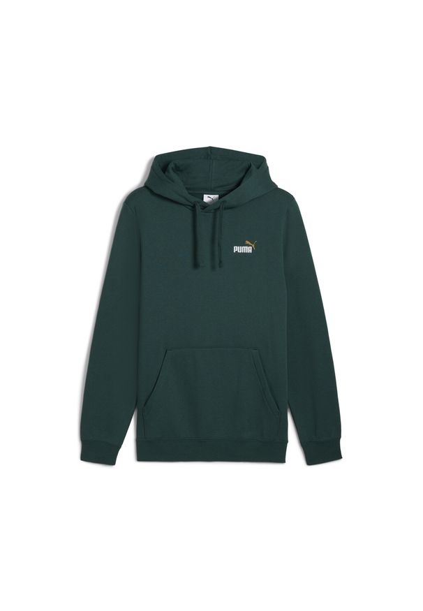 Puma - Męska bluza z kapturem Essentials z małym dwukolorowym logo No. 1 PUMA. Typ kołnierza: kaptur. Kolor: zielony. Sport: bieganie