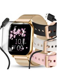 WonderWatch - SMARTWATCH ZEGAREK DAMSKI Z FUNKCJA ROZMOWY SPORT ZDROWIE ZLOTY DAMSKIE. Rodzaj zegarka: smartwatch. Styl: sportowy #1