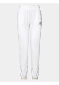 EA7 Emporio Armani Spodnie dresowe 8NTP67 TJTXZ 1100 Biały Regular Fit. Kolor: biały. Materiał: bawełna #4
