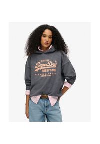 Superdry - Luźna bluza z kapturem metalicznym Vl. Typ kołnierza: kaptur. Kolor: czarny #1