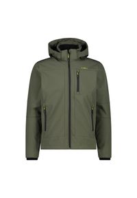 Kurtka męska turystyczna CMP 3A01787N. Typ kołnierza: kaptur. Kolor: zielony. Materiał: softshell. Sport: turystyka piesza