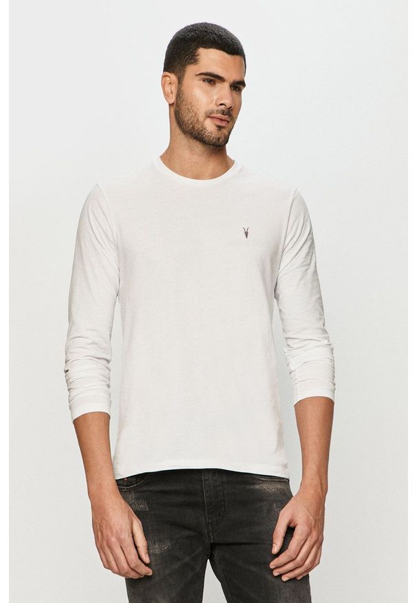 AllSaints - Longsleeve Brace LS Tonic Crew. Okazja: na co dzień. Kolor: biały. Materiał: dzianina. Długość rękawa: długi rękaw. Styl: casual