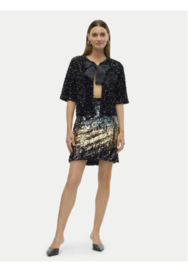 Vero Moda Spódnica mini Ria 10317317 Czarny Slim Fit. Kolor: czarny. Materiał: syntetyk