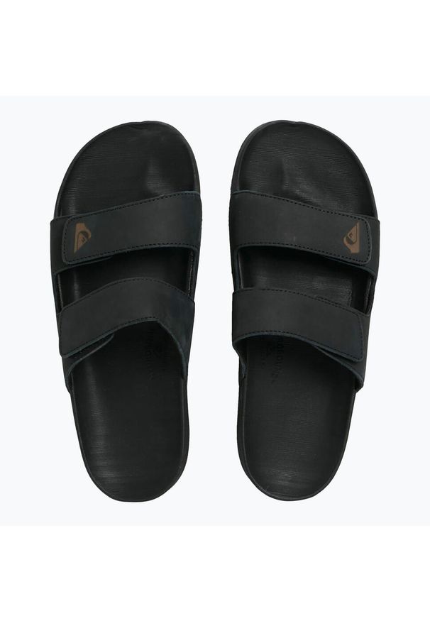 Klapki męskie Quiksilver Rivi Leather Double Adjust. Kolor: czarny