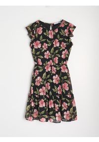 Sinsay - Sukienka midi w kwiaty - wielobarwny. Wzór: kwiaty. Długość: midi #1