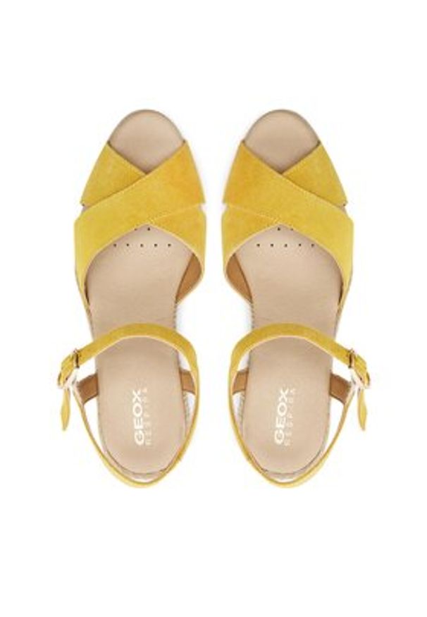 Geox Espadryle D Gelsa Low D45NGC 00022 C2000 Żółty. Kolor: żółty. Materiał: skóra, zamsz