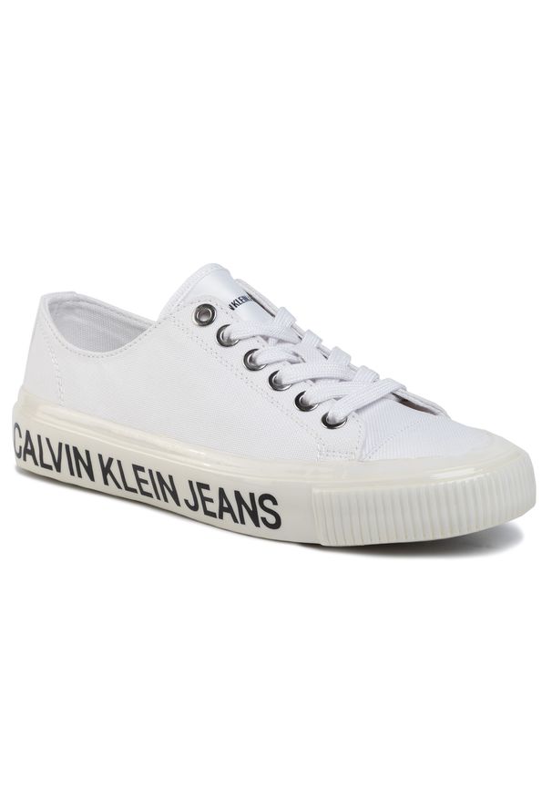 Calvin Klein Jeans - Tenisówki CALVIN KLEIN JEANS - Destinee B4R0807 White. Okazja: na co dzień. Kolor: biały. Materiał: materiał. Szerokość cholewki: normalna. Styl: casual
