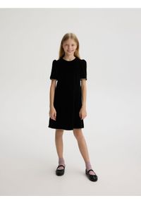 Reserved - Welurowa sukienka - czarny. Kolor: czarny. Materiał: welur #1