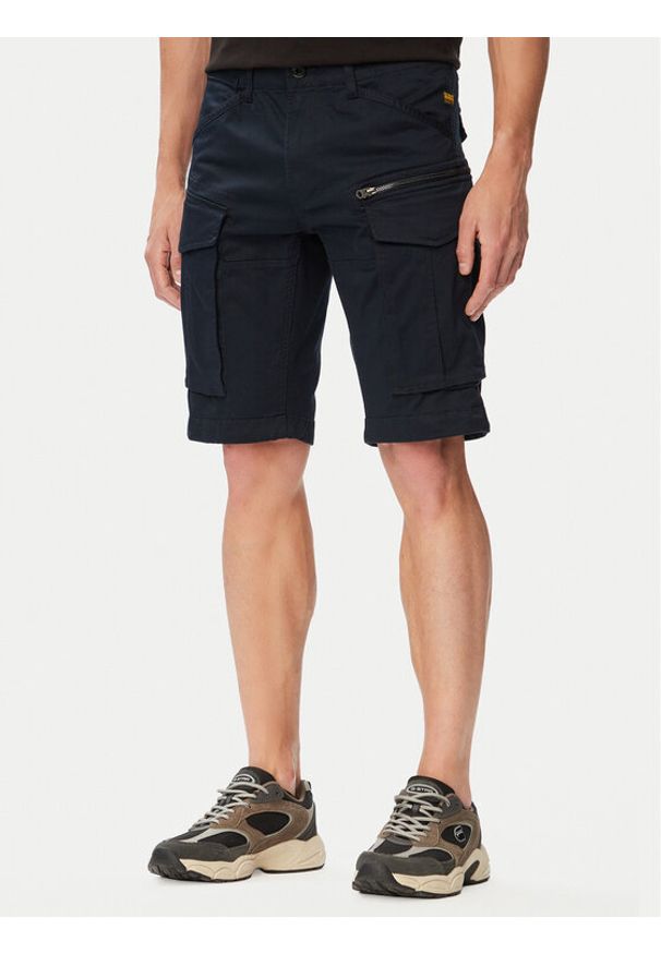 G-Star RAW - G-Star Raw Szorty materiałowe Rovic D26214-5126 Granatowy Regular Fit. Kolor: niebieski. Materiał: bawełna