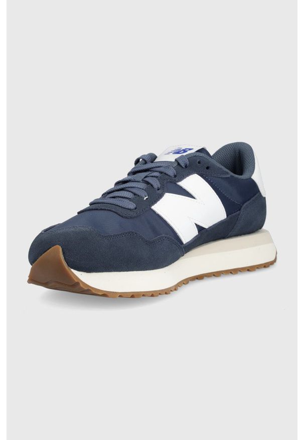 New Balance sneakersy MS237GB kolor granatowy. Nosek buta: okrągły. Zapięcie: sznurówki. Kolor: niebieski. Materiał: guma