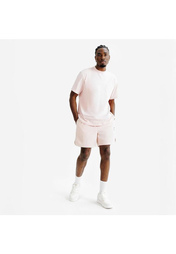 Decathlon - Spodenki płócienne męskie Elementals. Kolor: różowy. Materiał: poliamid, materiał
