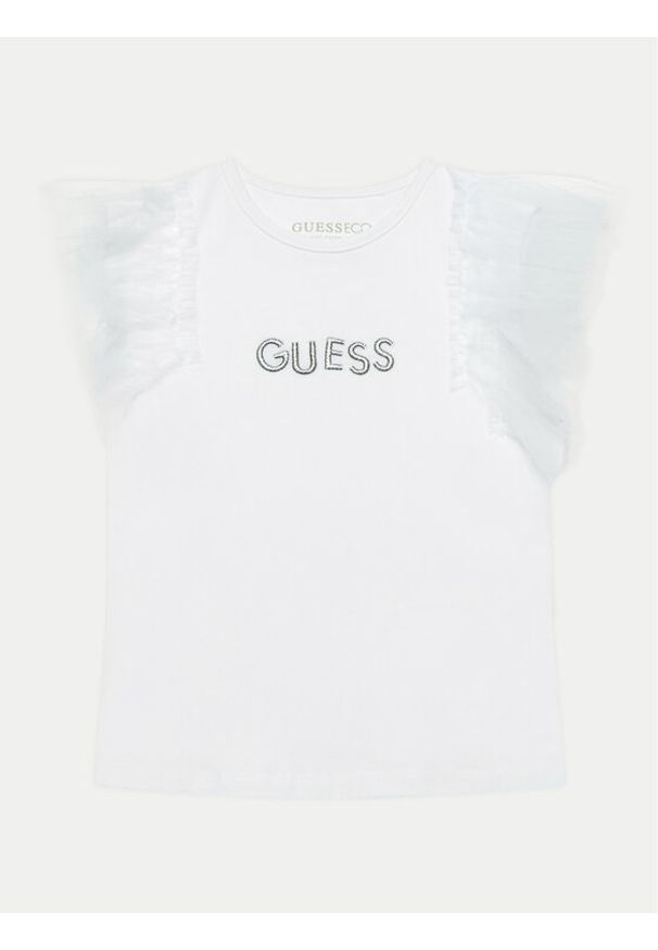 Guess Bluzka K4GI22 K6YW1 Biały Regular Fit. Kolor: biały. Materiał: bawełna