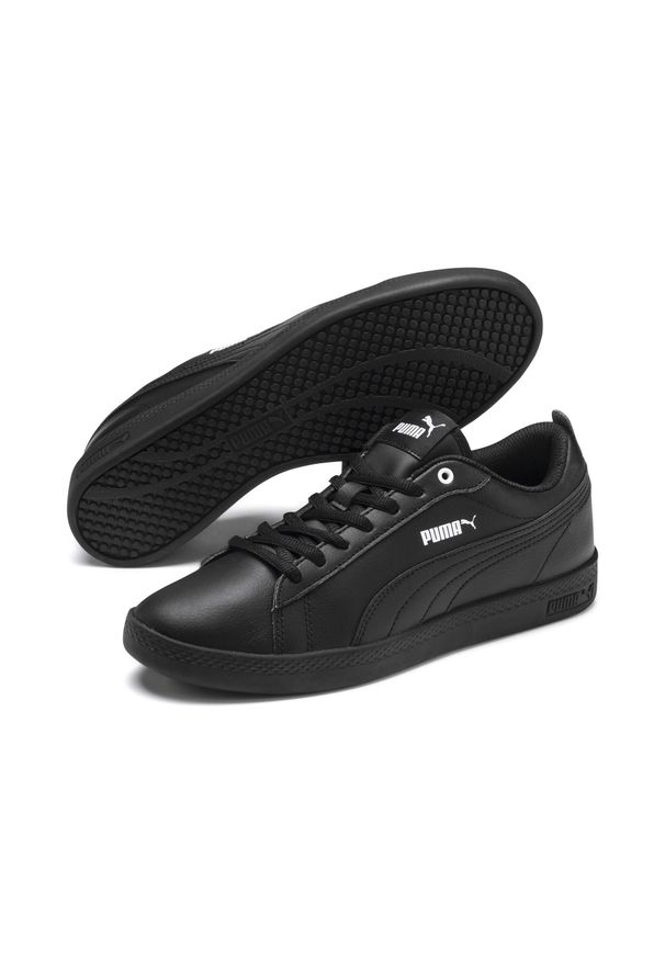Buty do chodzenia damskie Puma SMASH V2 LEATHER. Kolor: czarny. Materiał: skóra, materiał. Sport: turystyka piesza