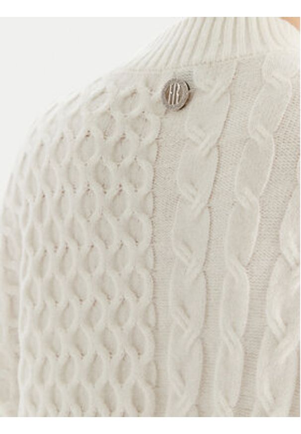 Fracomina Golf FR25WT7037K47101 Écru Relaxed Fit. Typ kołnierza: golf. Materiał: syntetyk