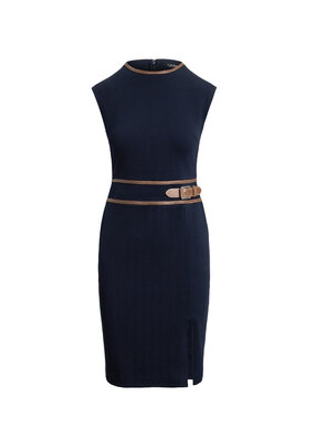 Lauren Ralph Lauren - LAUREN RALPH LAUREN Sukienka koktajlowa 200980040001 Granatowy Slim Fit. Kolor: niebieski. Materiał: bawełna. Styl: wizytowy