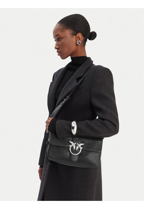 Pinko - PINKO Torebka Love One Slouchy Zip Classic AI 25-26 PLTT 105081 A2JG Czarny. Kolor: czarny. Materiał: skórzane
