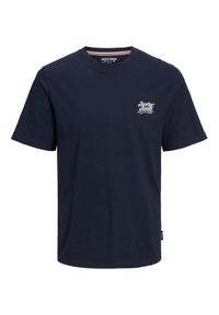 Jack & Jones - Jack&Jones T-Shirt Trevor 12227773 Granatowy Standard Fit. Kolor: niebieski. Materiał: bawełna