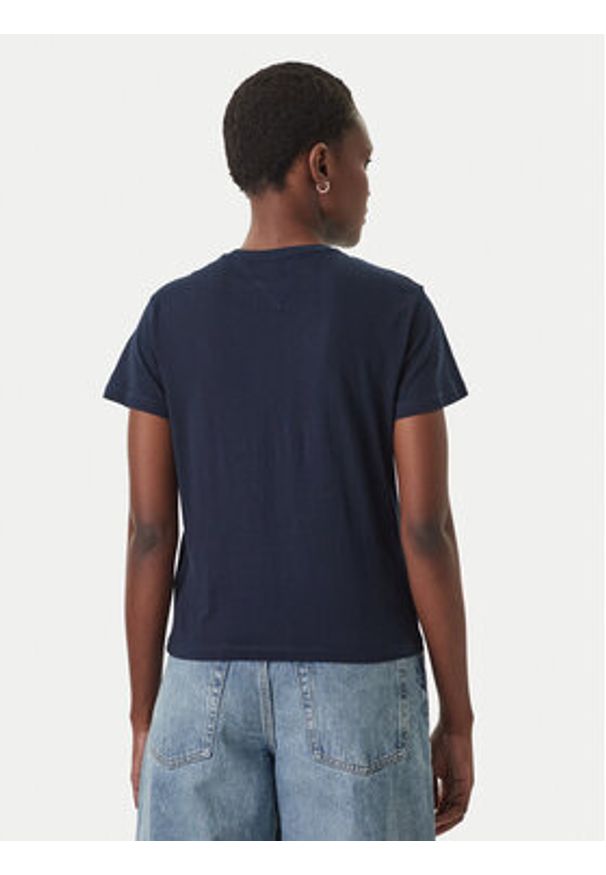 Tommy Jeans T-Shirt DW0DW22277 Granatowy Regular Fit. Kolor: niebieski. Materiał: bawełna