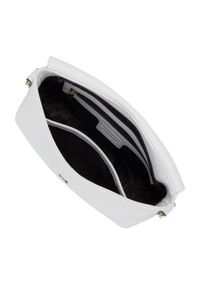 Wittchen - Damska listonoszka skórzana z kieszenią w klapie mała. Kolor: biały. Wzór: paski, aplikacja. Materiał: skórzane. Styl: klasyczny, casual, elegancki #3