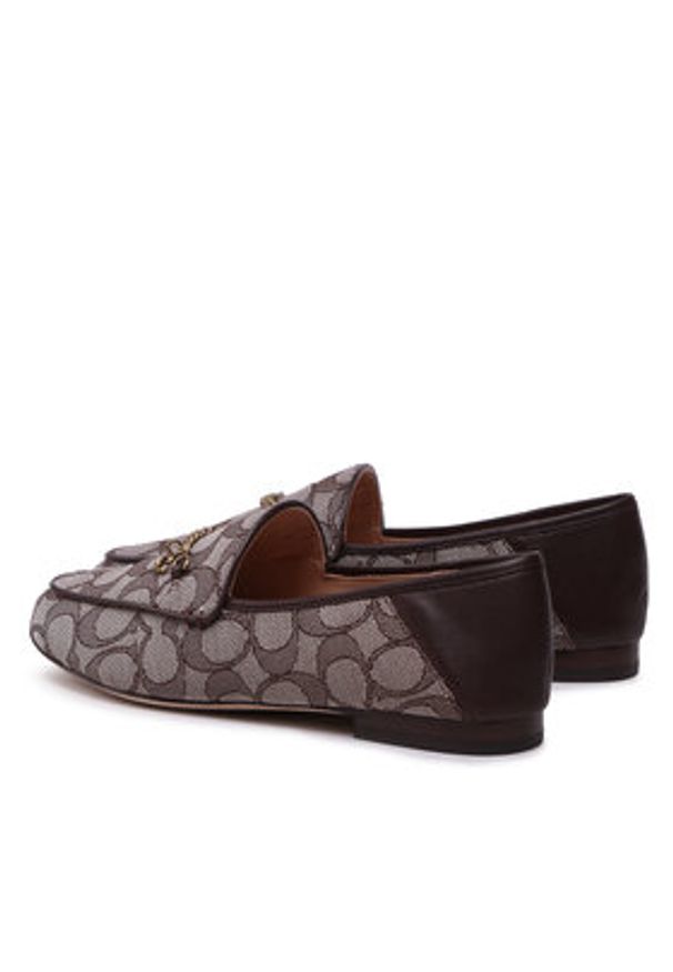 Coach Loafersy Hanna Textured Jacq CC888 Brązowy. Kolor: brązowy. Materiał: materiał