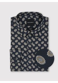 Pako Lorente - PAKO LORENTE – Czarna koszula w kwiaty. Kolor: czarny. Materiał: bawełna, elastan. Długość rękawa: długi rękaw. Długość: długie. Wzór: kwiaty #6