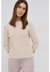 Weekend Max Mara Sweter bawełniany damski kolor kremowy. Okazja: na co dzień. Kolor: beżowy. Materiał: bawełna. Długość rękawa: raglanowy rękaw. Styl: casual