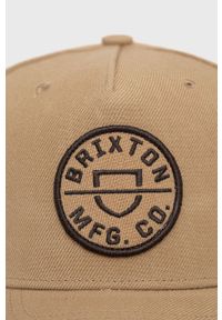 Brixton czapka z domieszką wełny kolor brązowy z aplikacją. Kolor: brązowy. Materiał: wełna. Wzór: aplikacja #4