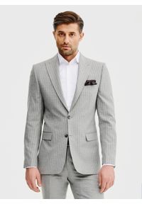 Pako Lorente - PAKO LORENTE - Marynarka garniturowa w prążek. Materiał: poliester, elastan, wiskoza. Wzór: prążki. Styl: młodzieżowy