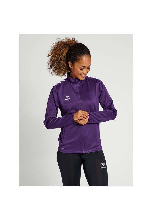 Bluza sportowa damska Hummel half zip Core XK. Kolor: czerwony, niebieski, wielokolorowy, biały. Materiał: dresówka. Sport: piłka ręczna