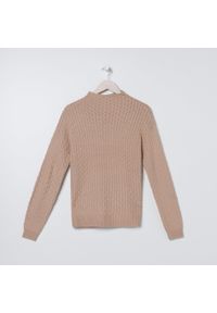 Sinsay - Gładki sweter ze stójką - Kremowy. Typ kołnierza: kołnierzyk stójkowy. Kolor: kremowy #1