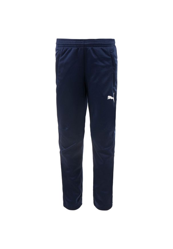 Puma - Spodnie Sportowe PUMA JR Peacoat 116 - Optymalny Komfort i Swoboda Ruchu. Kolor: niebieski. Materiał: poliester. Sport: piłka nożna