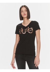 Liu Jo T-Shirt MF3338 JS923 Czarny Regular Fit. Kolor: czarny. Materiał: bawełna