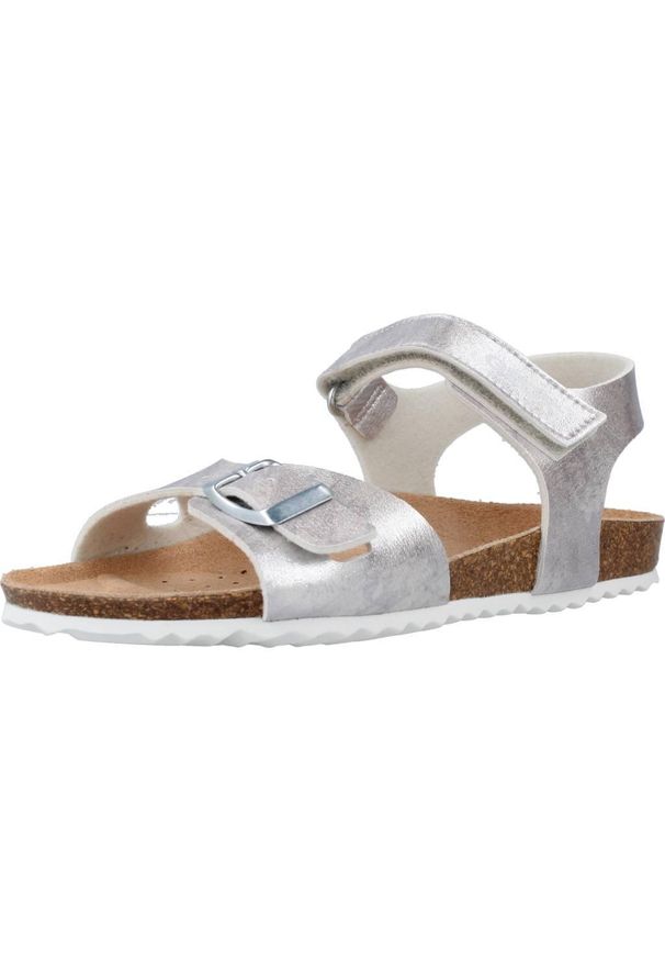 Sandały Geox Model J Adriel Girl C Kolor Srebrny. Kolor: szary. Materiał: tkanina. Sezon: lato