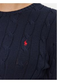 Polo Ralph Lauren Sweter 211891640002 Granatowy Regular Fit. Typ kołnierza: polo. Kolor: niebieski. Materiał: bawełna #4