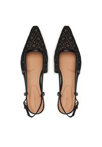 TOMMY HILFIGER - Tommy Hilfiger Sandały Mono Squared Toe Kitten Slingb FW0FW08746 Czarny. Kolor: czarny. Materiał: materiał