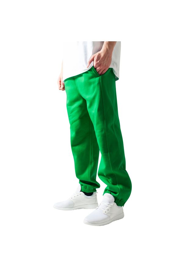 Urban Classics - Spodnie Urban Classic basic. Kolor: zielony. Długość: długie
