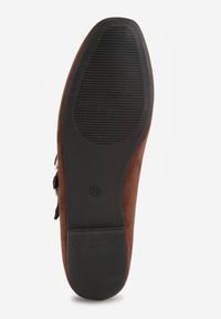 Renee - Brązowe Balerinki w Stylu Mary Jane VICES z Imitacji Zamszu Natinare. Okazja: na co dzień. Zapięcie: klamry. Kolor: brązowy. Materiał: zamsz. Styl: casual, elegancki, klasyczny #3