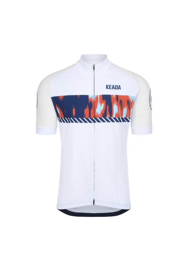 KEADA SPORTS - Męska koszulka rowerowa z krótkim rękawem – Signal Three. Kolor: biały. Długość rękawa: krótki rękaw. Długość: krótkie. Sport: kolarstwo