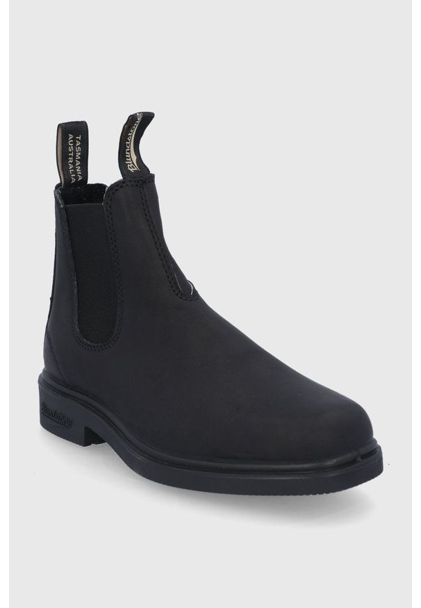 Blundstone - Sztyblety skórzane 063. Nosek buta: okrągły. Kolor: czarny. Materiał: skóra. Obcas: na obcasie. Wysokość obcasa: średni