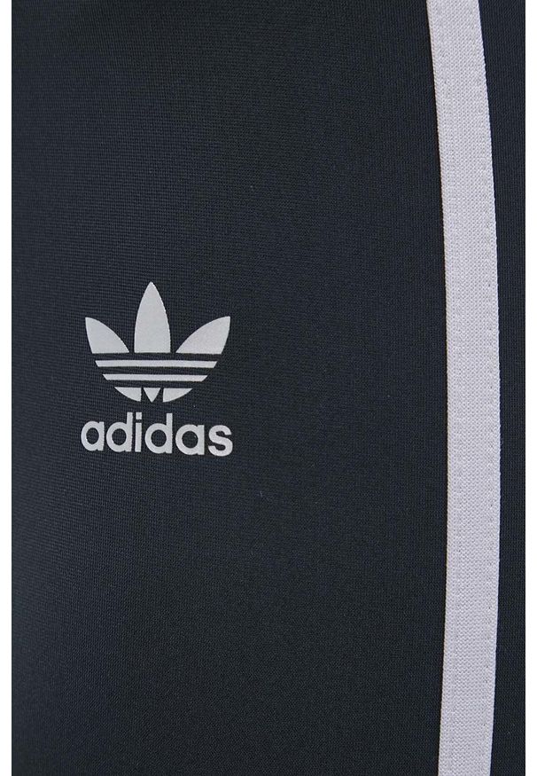 adidas Originals legginsy Adicolor HF7536 damskie kolor czarny z aplikacją. Kolor: czarny. Materiał: materiał. Wzór: aplikacja