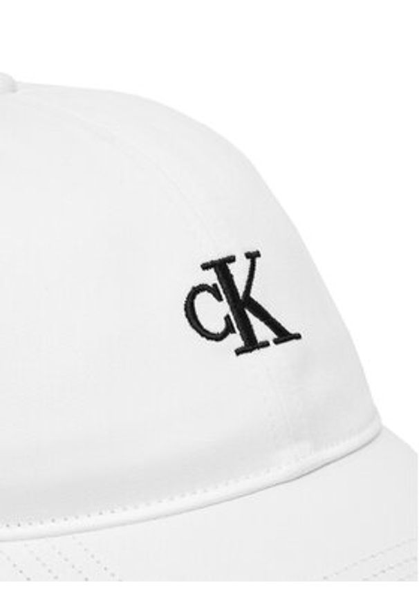 Calvin Klein Jeans Czapka z daszkiem Small Monogram LV04K5024G Biały. Kolor: biały. Materiał: bawełna, materiał