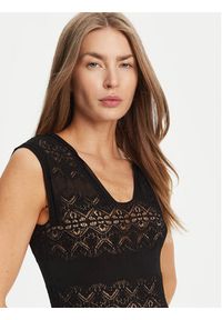 TwinSet - TWINSET Sukienka dzianinowa 251TT3210 Czarny Regular Fit. Kolor: czarny. Materiał: wiskoza