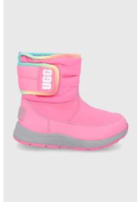 Ugg - UGG Buty dziecięce Toty Weather kolor różowy. Nosek buta: okrągły. Zapięcie: rzepy. Kolor: różowy. Materiał: guma