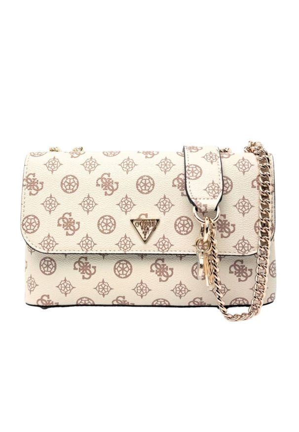 Guess - GUESS Beżowa kopertówka damska Daryna. Kolor: beżowy. Materiał: skórzane