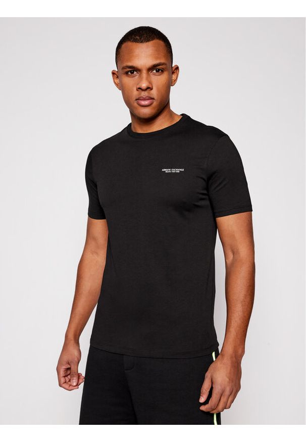 Armani Exchange T-Shirt 8NZT91 Z8H4Z 1200 Czarny Regular Fit. Kolor: czarny. Materiał: bawełna