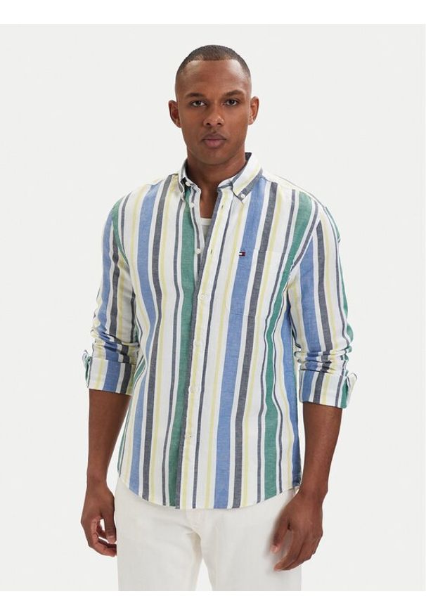 TOMMY HILFIGER - Tommy Hilfiger Koszula MW0MW42454 Kolorowy Regular Fit. Materiał: bawełna. Wzór: kolorowy